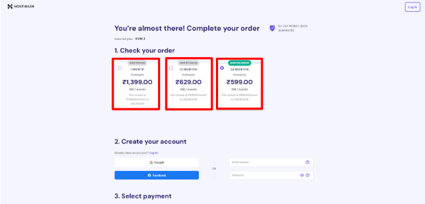 Complete Your Order Page