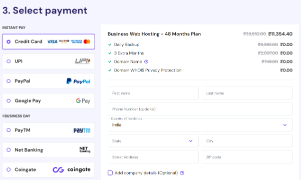 Select Your Preferred Payment Method