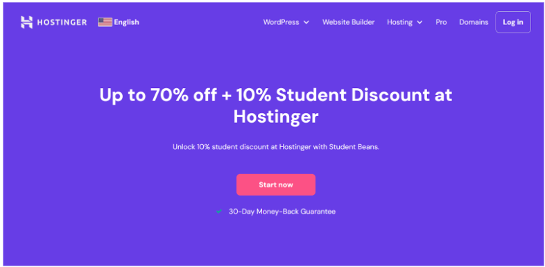 Hostinger Website & Go To The Student Discount Page