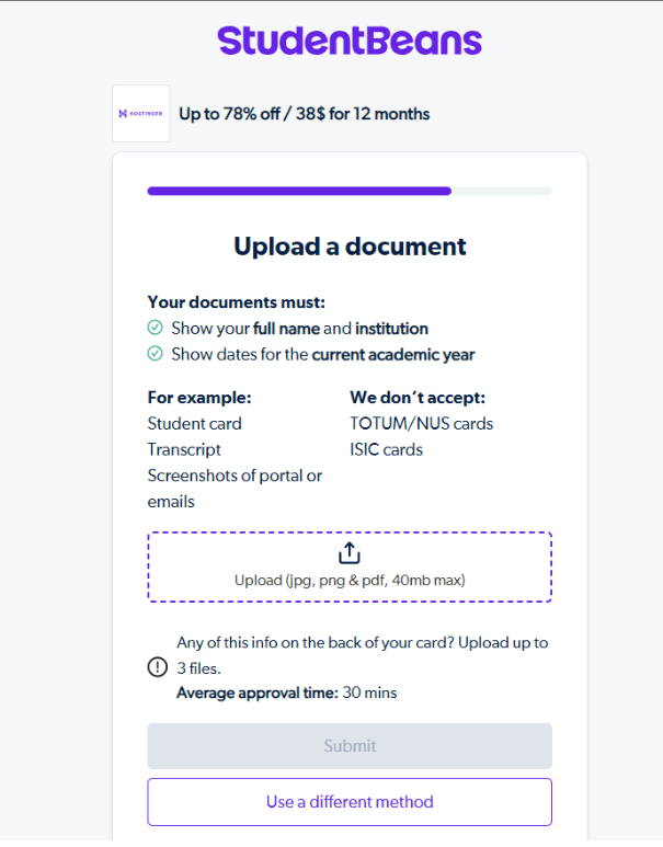 Upload An Official Document