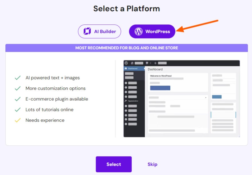 Select A Platform 