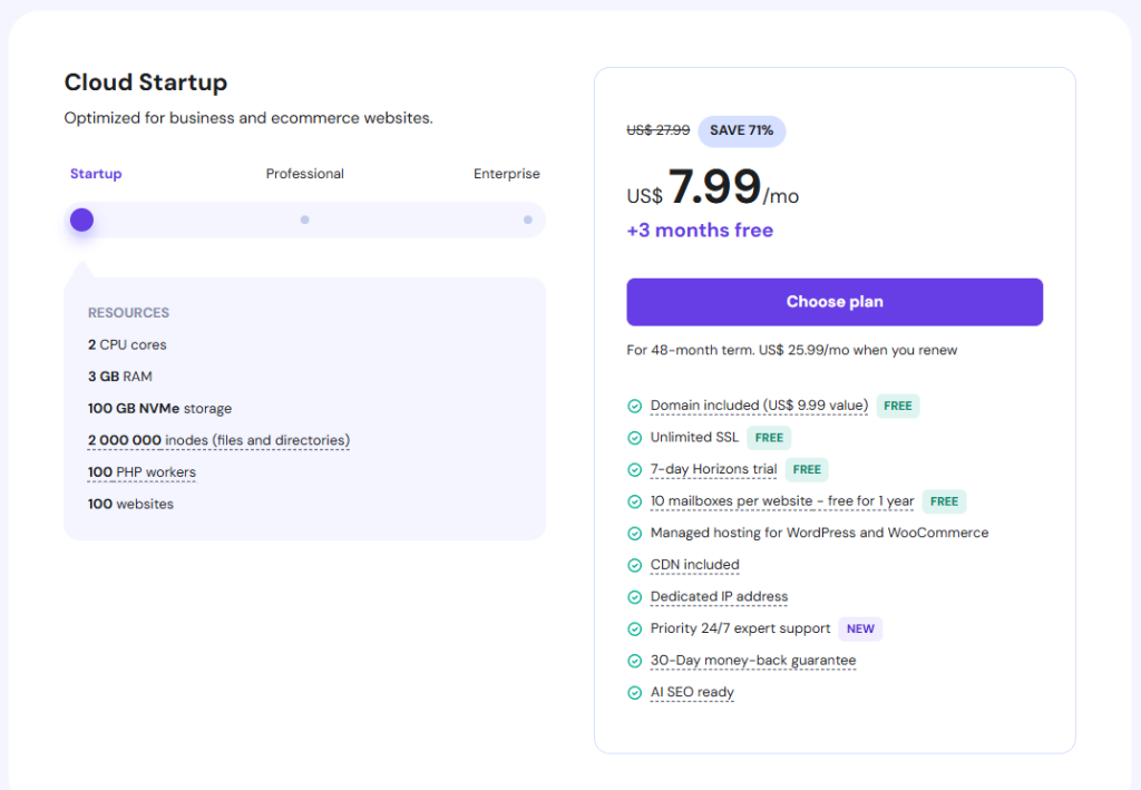 Hostinger Cloud Hosting US Pricing