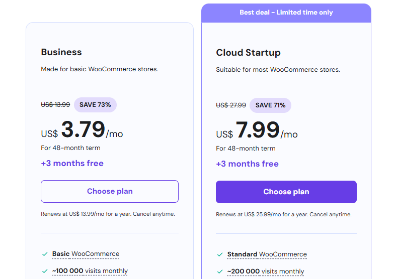 Hostinger WooCommerce Hosting US Pricing