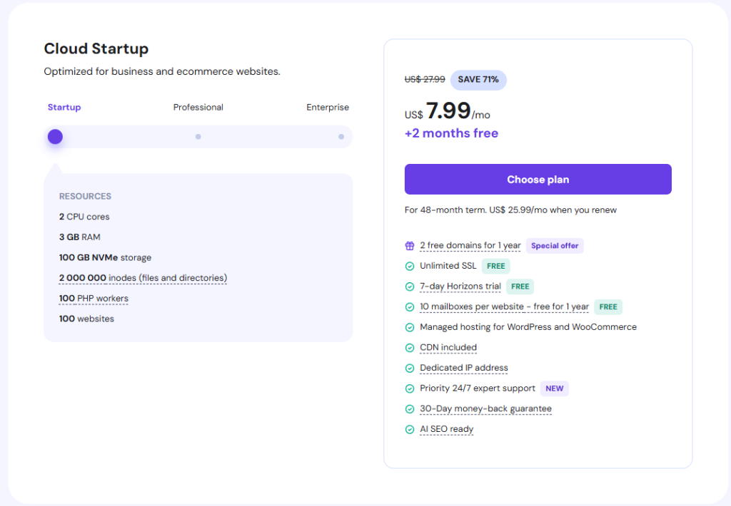 Hostinger Cloud Hosting US Pricing