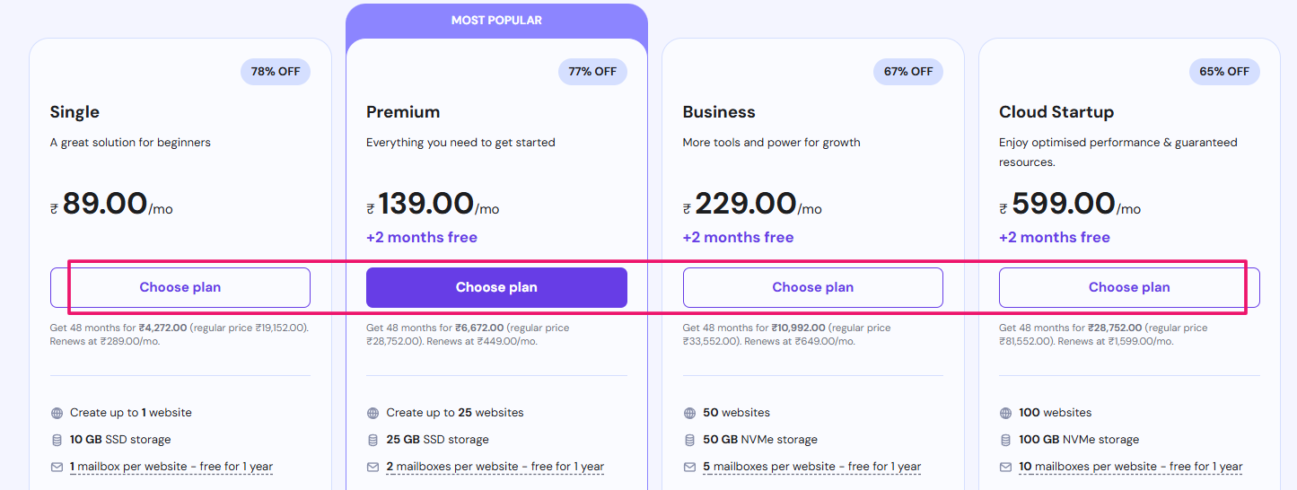 Select The Plan & Click Choose Plan